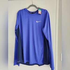 Men's Nike Dri-fit Sports Logo Long Sleev Shirt Size XL
